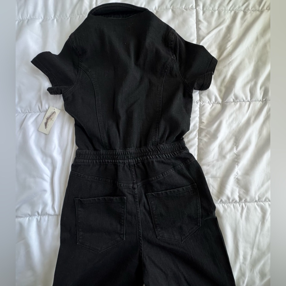 Jessica Simpson Black Denim Jeans Jumpsuit. - Picture 4 of 12